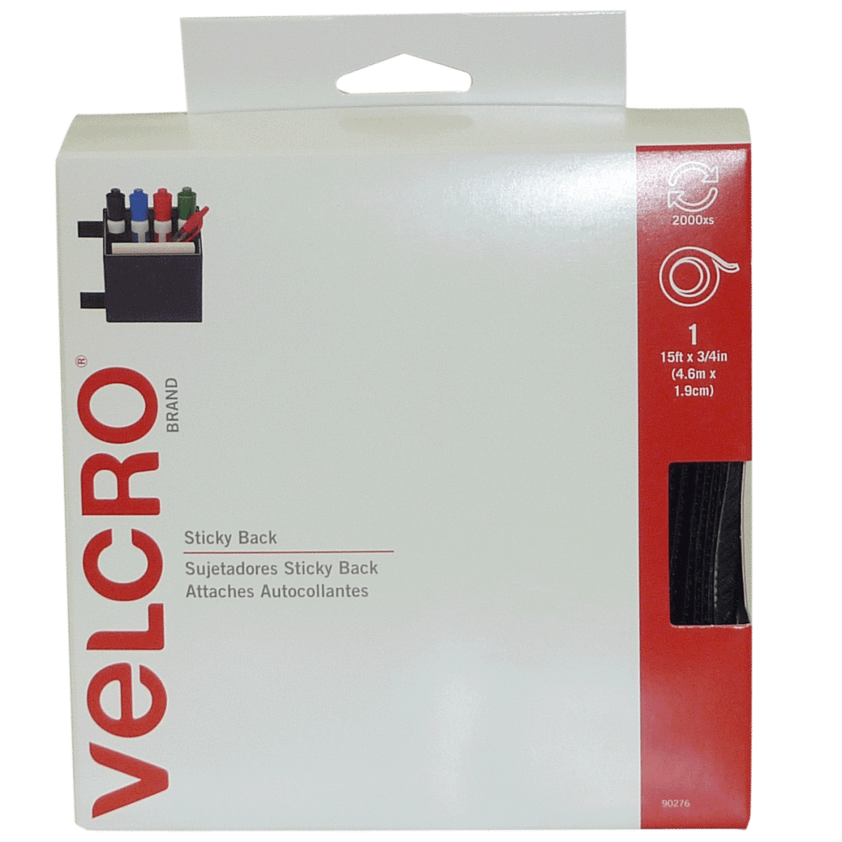 Attaches Autocollantes Velcro - 4.6m x 1.9cm